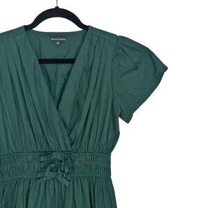 Meadow Rhodes Dark Green Short Sleeve Tiered Midi Dress - Size S